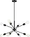 Nuvo Lighting 60-6915 Transitional Eight Light Pendant from Faraday Collection in Black Finish, 30.13 inches