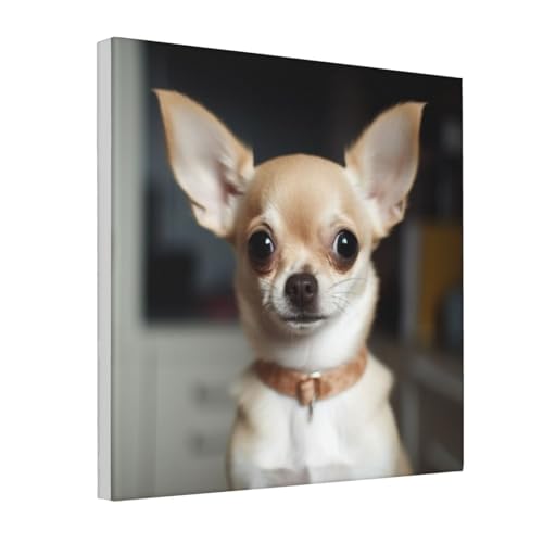 Chihuahua mignon impression sur toile pour salon moderne 40x40 cm