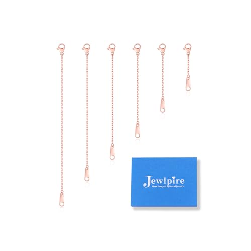 Jewlpire 14K Rose Gold Plated Necklace Extender for Women Dainty Necklace Extenders Cable Chain Extender for Necklaces Extenders for Necklaces Bracelets Anklets 6 Piece Set