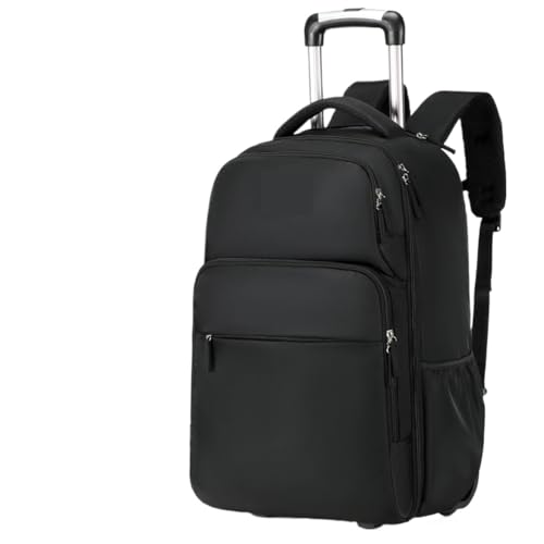 WLIHDB Mochila con Ruedas Mochila con Ruedas de Negocios, Bolsa Equipaje Viaje Impermeable Escolar para Hombre Y Mujer(Black)