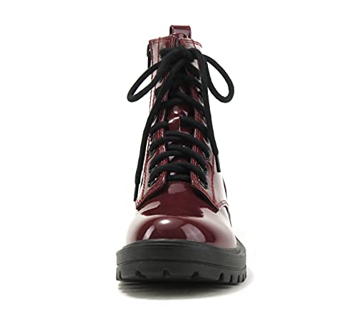 Image of Soda FIRM - Lug Sole Combat Ankle Bootie Lace up w /Side Zipper