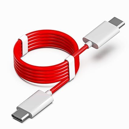 Image of ‎Original Warp Charge 65W Cable Compatible with One Plus Nord /Nord 2 / Nord C Charging Cable Replacement, 65W [10V~6.5A] Type-C to Type-C Warp Charger Adapter Cable-Red (fast67)