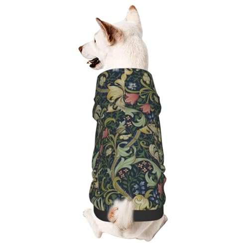 犬服 ウィリアムモリス 花柄 パーカー ペット服 犬の服 犬用 ペット用 小中型犬 洋服 猫服 秋冬 冬服 保温 防寒 防風 柔らかい 暖かい ドッグウェア ペットウェア 脱毛保護 お散歩 お出かけ 可愛い 人気 ファッション おしゃれ