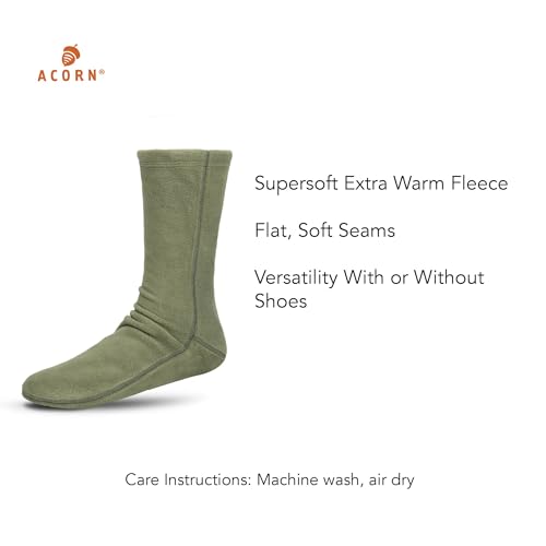 Image of Acorn Mens and Womens Versafit Fleece Sock: Super Soft & Ultra-Warm, Mid-Calf Height, Flat-Flock Seams