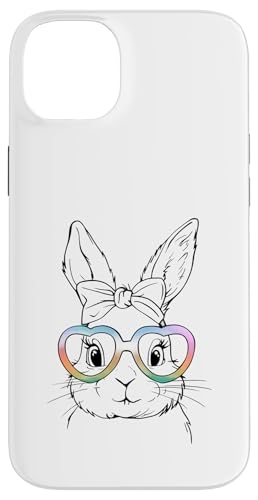 Cute Bunny Rabbit Face Tie Dye Glasses Girl Easter Day Gifts Carcasa para iPhone 14 Plus