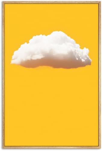 Abstract Sky Painting Yellow and White Picture Sky Scenery Poster...