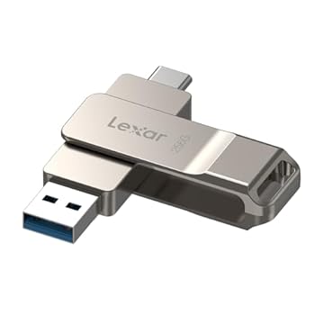 Lexar D40E 256 GB Dual Drive USB 3.2 Gen 1 Type-C Jump Drive, unità flash USB-C con alloggiamento in metallo e design girevole, unità flash (LJDD40E256G-BNSNG)