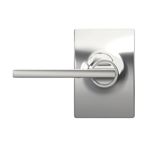 Image of SCHLAGE Latitude Hall /Closet Passage Door Handle, Reversible, Bright Chrome | Hall or closet lever door handle with no lock, Easy to install, Certified durability, Universal fit