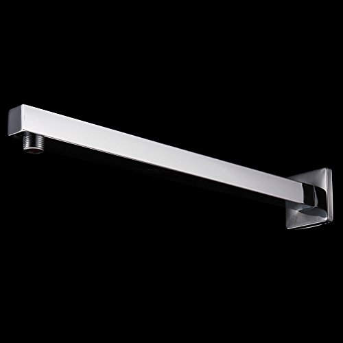 Image of Aquieen SS 304 Shower Arm with Wall Flange Overhead Showers (Square, 24 inch)