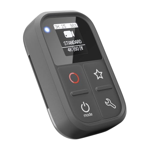 Mando a distancia inteligente inalámbrico de repuesto para GoPro Hero 10/9/8 negro/Max/7 negro/6 negro, pantalla OLED negra, batería incorporada, distancia de control de 80 m, con correa de muñeca y