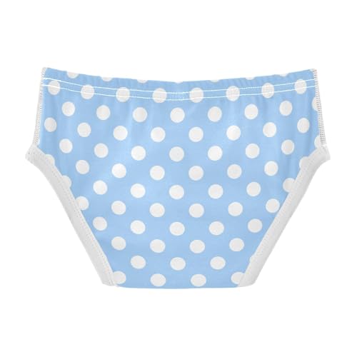 Polka Dot Dark Ice Blue Yellow Little Boys Cotton Briefs Soft Breathable Comfortable Tag-Free Underwear2