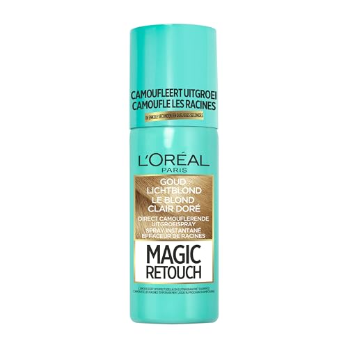 L’Oréal Paris Magic Retouch Goud Lichtblond - Camouflerende Uitgroei Spray 75ml coloración del cabello Rubio - Coloración del cabello (Rubio, Blond clair doré, 75 ml, 40 mm, 40 mm, 130 mm)