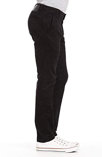 Mavi Men's Johnny Regular Rise Slim Leg Chino Pants, Black Sateen Twill 36 x 303