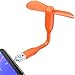 N NEWTOP Mini ventilador micro USB y USB OTG de bolsillo ajustable, flexible, ventilador de refrigeración de aire, portátil de viaje, para móvil, smartphone, ordenador portátil, tablet (naranja)