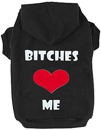 EXPAWLORER Dog Hoodies- Fall Soft and Warm Dog Sweatshirt with Leash Hole, Winter Autumn Fleece Pet Clothes with Love ME Print for Puppy,Cat, Small Medium Large Dogs