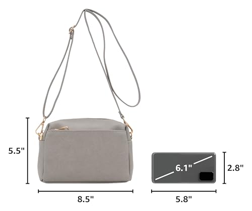 Image of FashionPuzzle Triple Zip Small Crossbody Bag
