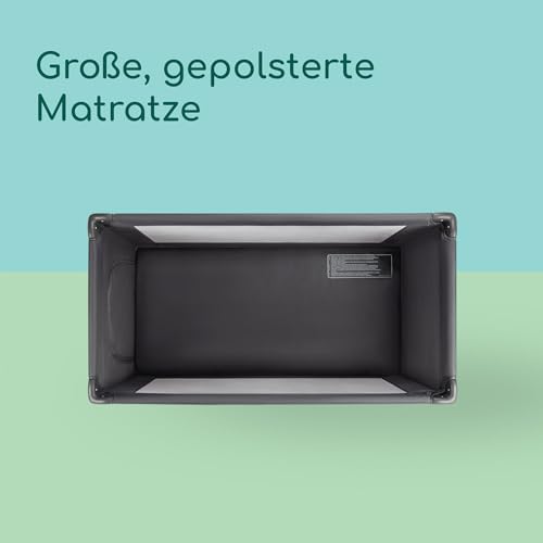Bebeconfort Sweet Dreams, Baby Reisebett, 0–3 Jahre (0–15 kg), Reisebett leicht für Babys, Große gepolsterte Matratze, Seitenfenster, Einfach Kompakt Klappbar, Mit Reisetasche, Mineral Graphite