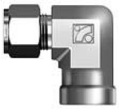 Superlok Female Elbow Tube Fitting, Connects Fractional Tubes to Male NPT Thread, 3/8" Tube x 3/8" Female NPT, 90°,316 SS