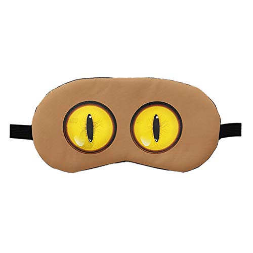 Image of Jenna Polyester Cute Sleeping Eye Shade Mask Cover For Insomnia, Meditation, Puffy Eyes And Dark Circles (RoundEye Brown)