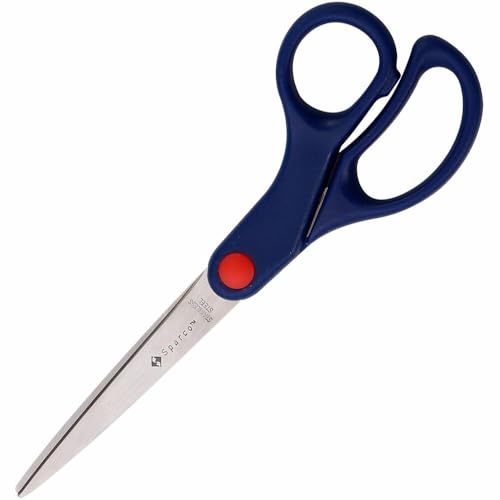 Sparco Tesoura reta infantil de 17,8 cm (7 polegadas), azul