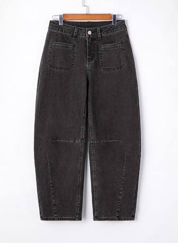 Astylish Womens Baggy Boyfriend Jeans Wide Leg High Waisted Barrel Vintage Trendy Denim Ankle Pants4