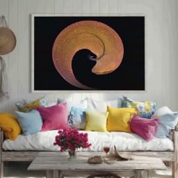 Impression sur toile spirale abstraite de feuilles 60x80cm