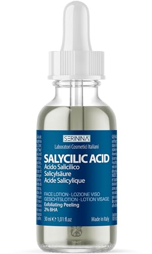 SERININA Acido Salicilico Viso - Siero Peeling Esfoliante Salicylic Acid - per Acne, Brufoli, Pori Dilatati e Punti Neri - Scrub Chimico Skincare (30ml Siero Acido Salicilico)