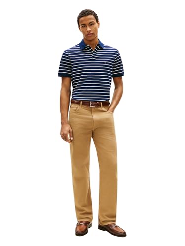 Image of Tommy Hilfiger Men's Short Sleeve Polo Shirts in Classic Fit with Stretch and Organic Pique Cotton