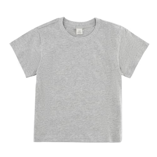 Toddler Baby Boy Girl Short Sleeve Crew Neck T Shirt Pullover Kids Loose Short Sleeve for 2-8 Years