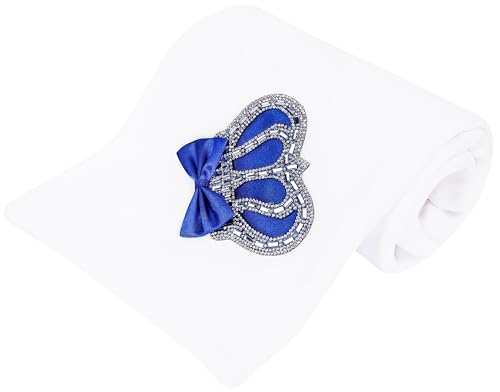 Image of Lilax Baby Boy Newborn Crown Jewels Swaddle Receiving Blanket Royal Blue