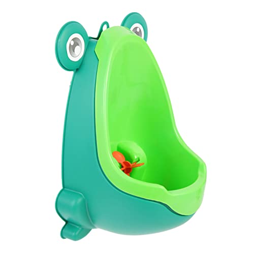 CIMAXIC 男の子用小便器 幼児用トイレトレーニング おもしろいカエル型デザイン 水流回転機能 プラスチック製 家庭用 外出用