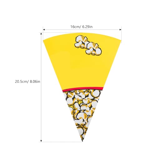 Image of TOYANDONA 100 Pcs Paper Popcorn Bags, Cone Shaped Party Popcorn Boxes Candy Container Great Carnival Snacking Bags for Birthday Theater Themed Parties Movie Nights