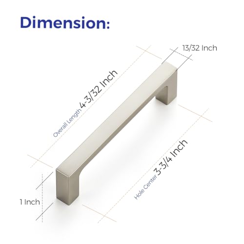 Image of Ravinte Brushed Nickel Kitchen Cabinet Solid Handles,3-3 /4 Inch,5 Pack