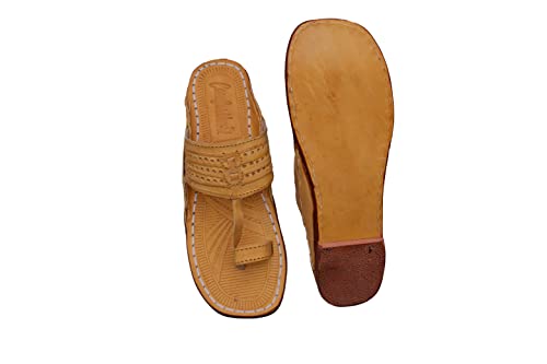 Comfertkart Fabulous Famous Kolhapuri Chappal Sandal Slipper with Grippers for Men Stylish Original Leather Ethinic Wedding Footwear