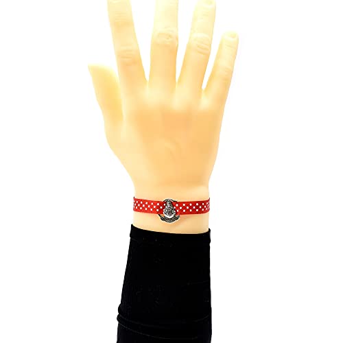 Image of BDM Virgen del Rocio Bracelet, red rociero rociera Bracelet, Virgen del Rocio Bracelet with Polka dots, Rocio Fashion.