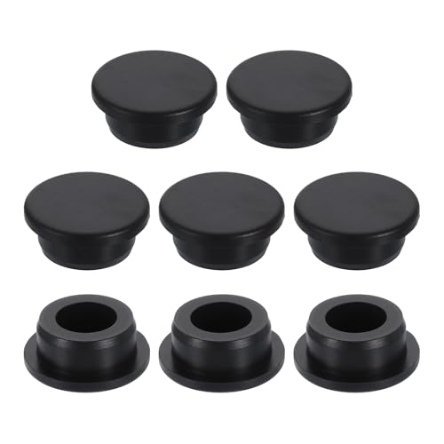 Image of uxcell 8Pcs Silicone Hole Plug, Waterproof Round Rubber Stoppers Bottle Seal Plugs Tube Pipe End Caps for 25mm /0.98 inch Hole for Bathtub Bottle, Black