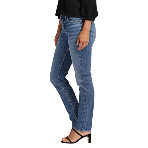 Silver Jeans Co. Women's Most Wanted Mid Rise Straight Leg Jeans-Legacy2