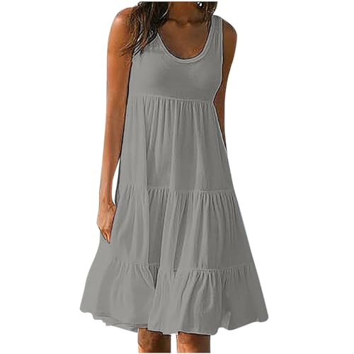 Geschenk Strandkleid Damen Knielang Sommerkleider Leicht und Luftig...
