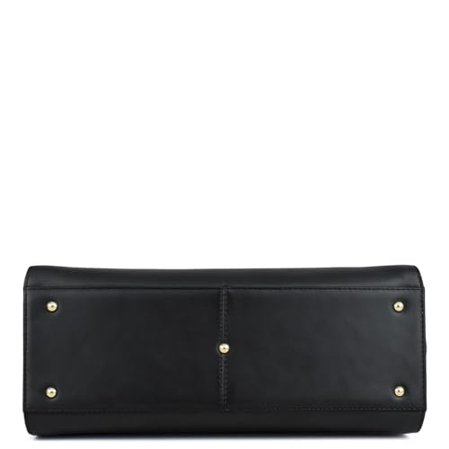 Image of Da Milano Leather Satchel Bag for Women - Black
