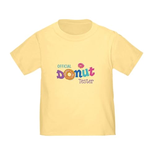 CafePress Official Donut Tester T Shirt Toddler Graphic Tee, 100% Cotton Daffodil Yellow