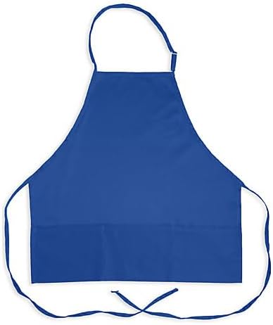 KNG Royal Blue Adjustable Bib Apron - 3 Pocket (Pack of 60)