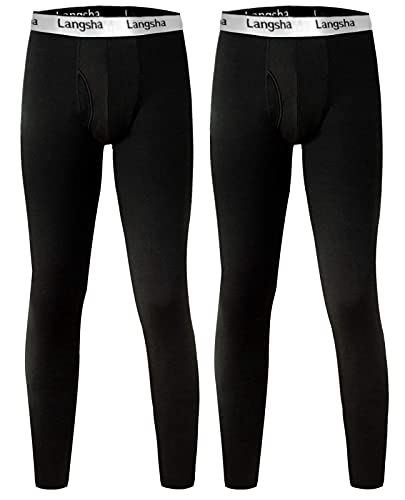 CLOUSPO Thermounterwäsche Herren Thermounterhose Skiunterwäsche Thermo Unterteile (EU M/CN XXL, Schwarz-Schwarz) Cover