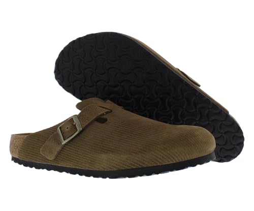 Image of Birkenstock Boston Unisex Shoes Size 13, Color: Corduroy Dark Tea Brown /Brown