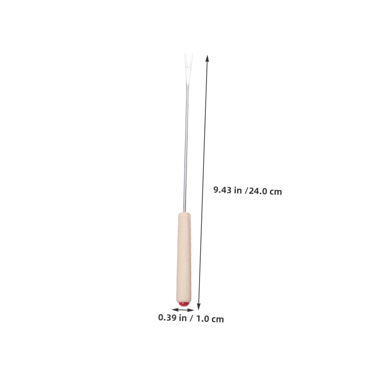 INOOMP 12pcs Stainless Steel Fondue Fork with Oak Handles Color Coded Skewers for Cheese Chocolate and Desserts Long Serving Forks for Parties and Gatherings