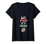 mangiare vegano maglietta con collo a v