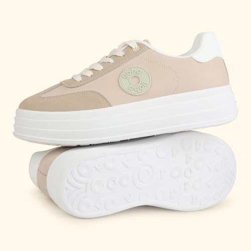 Image of YOHO Chunky Sneakers for Women | Canvas Upper, Cushioned Insoles & Lightweight Casual Shoes for Everyday wear | CAS 105
