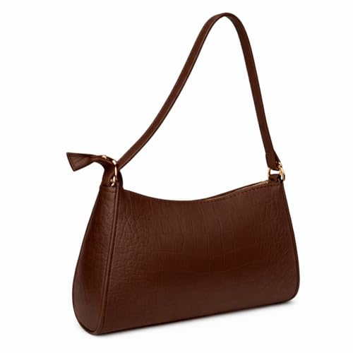 Image of Modern Chic Mart Crocodile Pattern Shoulder Handbag for Women, Lightweight, Trendy, Office and Casual Purse