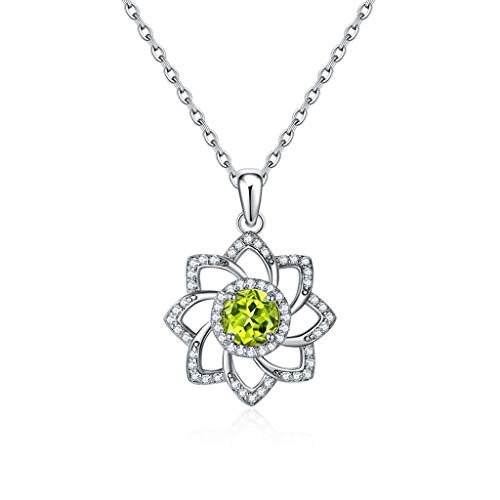 necklace Collar de cristal de cuarzo de plata de ley 925 con colgante de peridoto verde, collares de joyería para mujeres con cadena de 18.0 in, collar con colgante de punta de cristal jewelry