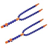 uxcell 2Pcs G1/2' Thread Flexible Water Oil Coolant Pipe Hose, 400mm Plastic Adjustable Round Nozzle Y Shape Cooling Pipe Hose with Switch for Lathe CNC Water Cooling System