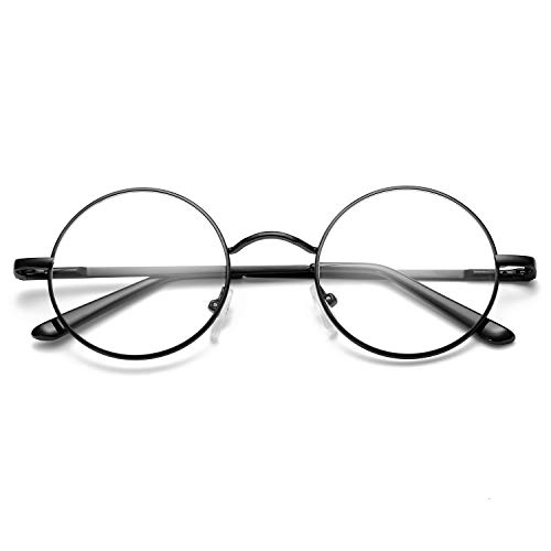 Pro Acme Non Prescription Clear Lens Glasses Retro Small Round Metal Frame